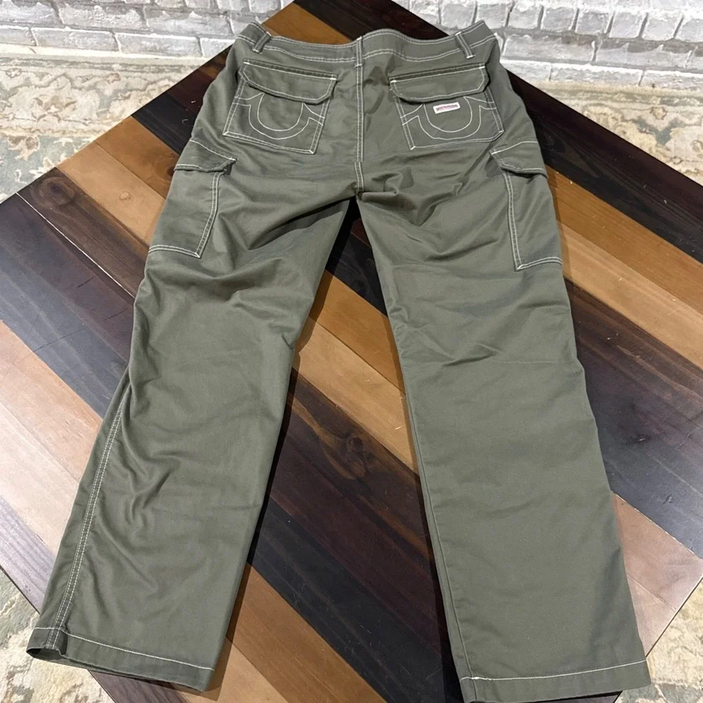 TRUE RELIGION‎ Men's Cargo Pants Green Chino Style RN# 112790 Slacks Size 33x32
